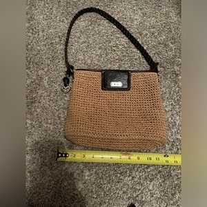 Brighton Woven Straw Bucket Tote Purse Shoulder Bag